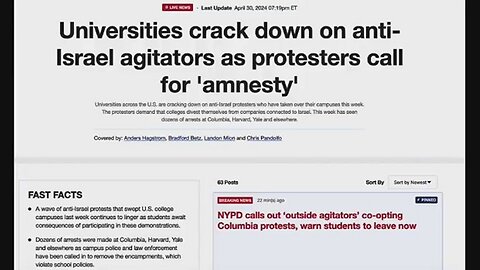 Call: Columbia's Staged Protests For A Staged War!