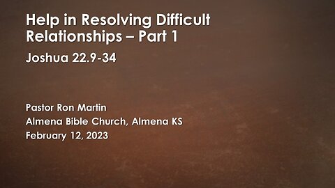 Help in Resolving Difficult Relationships