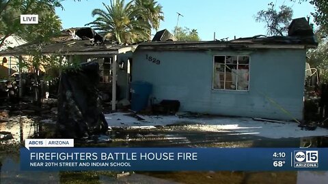 Phoenix fire battles house fire near 20th Street and Indian School