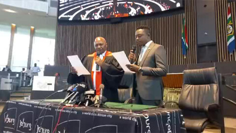 Watch: Newly Elected Johannesburg Mayor Thapelo Amad Sworn In