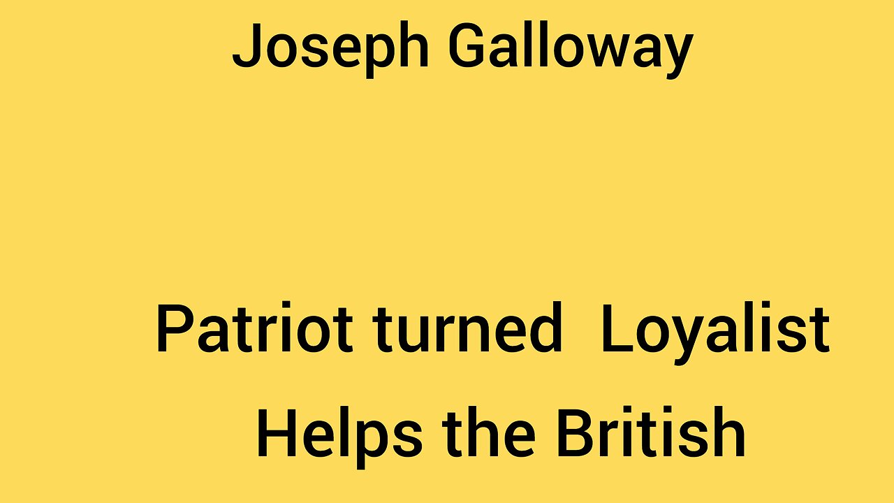 Joseph Galloway's Opinion