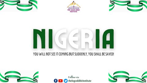NIGERIA, YOU WILL NOT SEE IT COMING BUT SUDDENLY, YOU SHALL BE SAVED - APOSTLE OSAIHIE ODIGWE