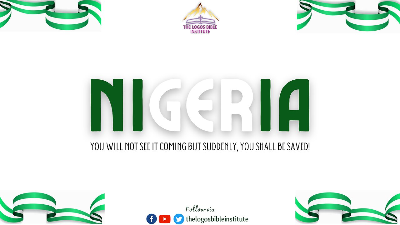 NIGERIA, YOU WILL NOT SEE IT COMING BUT SUDDENLY, YOU SHALL BE SAVED - APOSTLE OSAIHIE ODIGWE