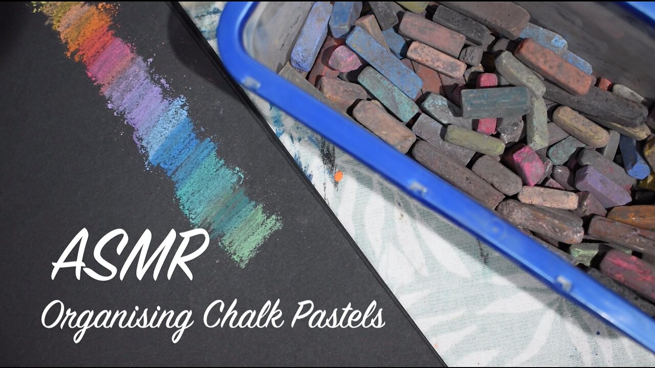 ASMR Organising and testing Chalk colours | (No Talking) | Art Supplies