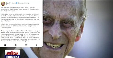 DEATHVAX TRUMP HEAPS PRAISE ON DEMONIC VAMPIRE ANTI-HUMAN EUGENICIST PRINCE PHILIP IN EULOGY