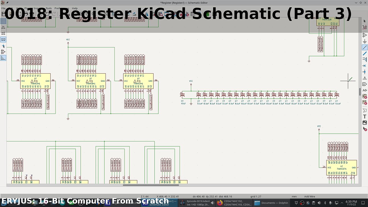 0018: Register KiCad Schematic (Part III) | 16-Bit Computer From Scratch