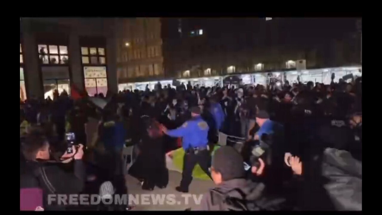 Cops in NYU break up a tent ⛺️ encampment called the liberated zone