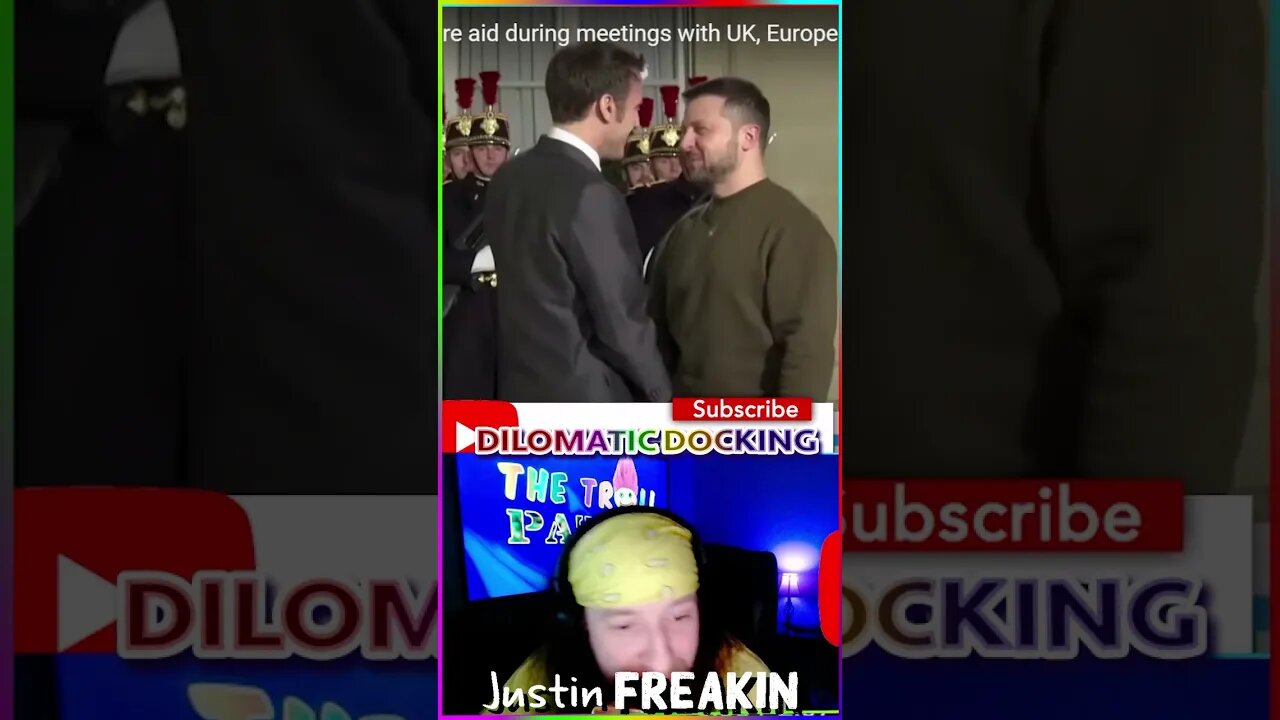 DILOMATIC DOCKING Zelensky Greets Macron By Rubbing Genitals #shorts