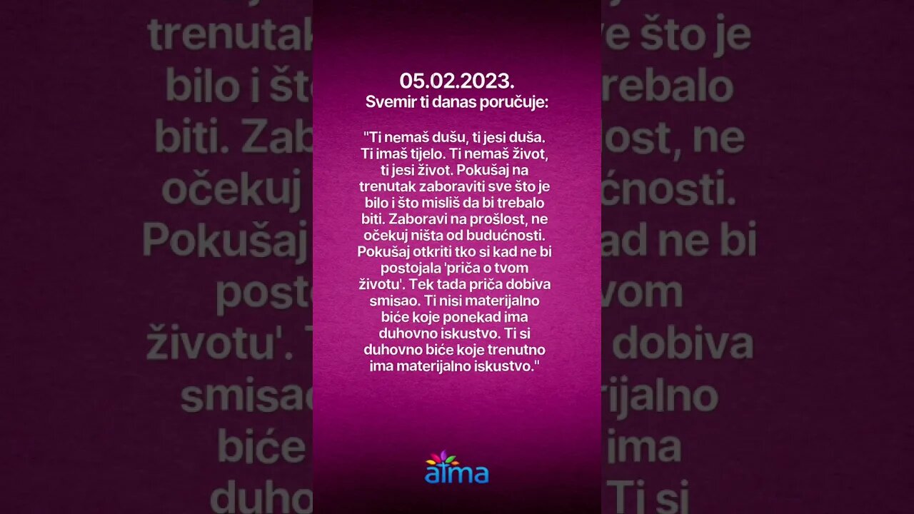 Poruka Svemira 05.02.2023. 💙
