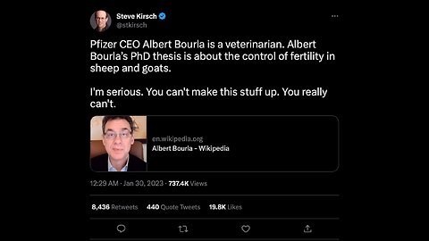 ⚠️ Pfizer CEO Albert Bourla (aka lizard throat see link on bottom) Says,