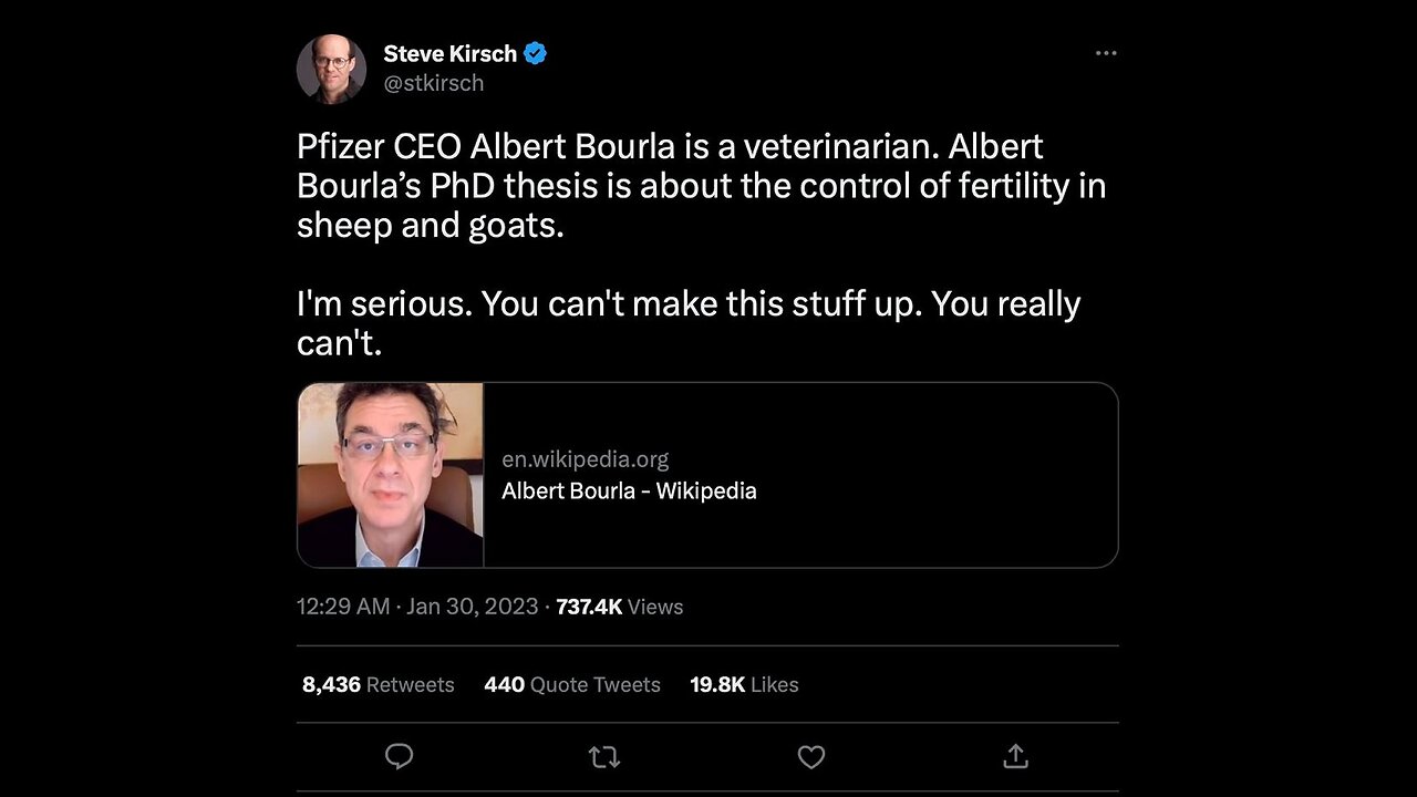 ⚠️ Pfizer CEO Albert Bourla (aka lizard throat see link on bottom) Says,