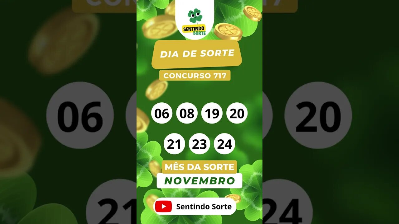 🍀 Resultado DIA DE SORTE 717 | Sentindo Sorte #shorts