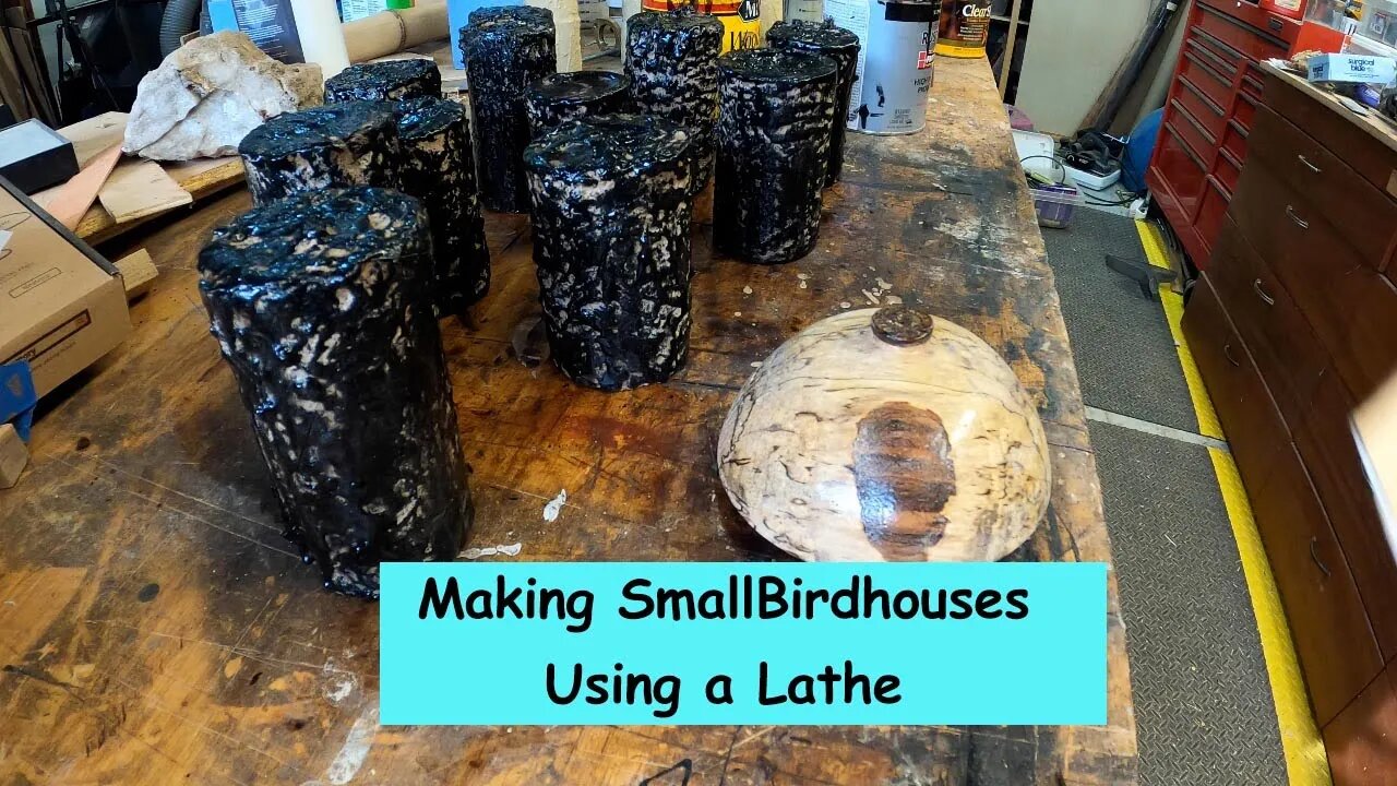 Making Small Birdhouses with a lathe