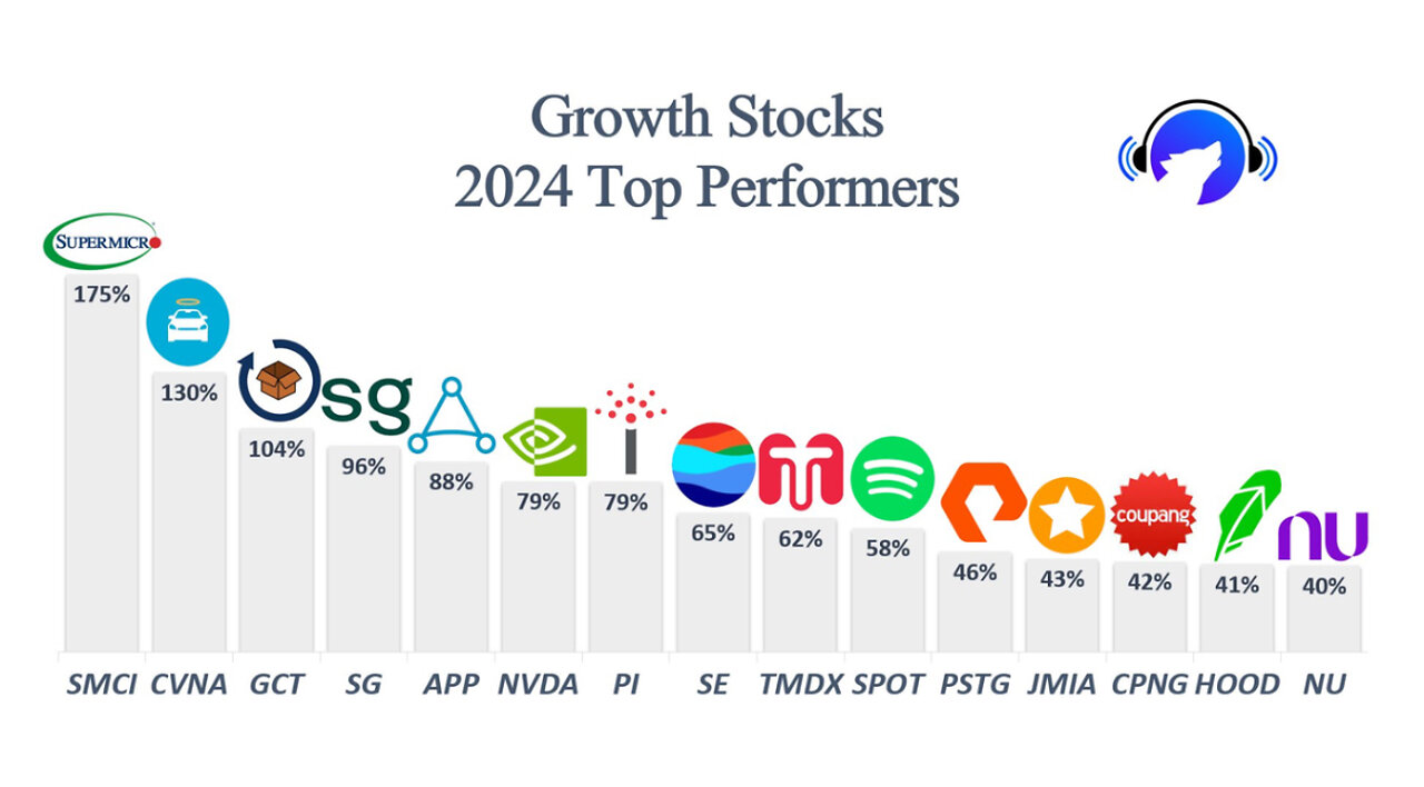 Top 15 growth stock performers so far in 2024