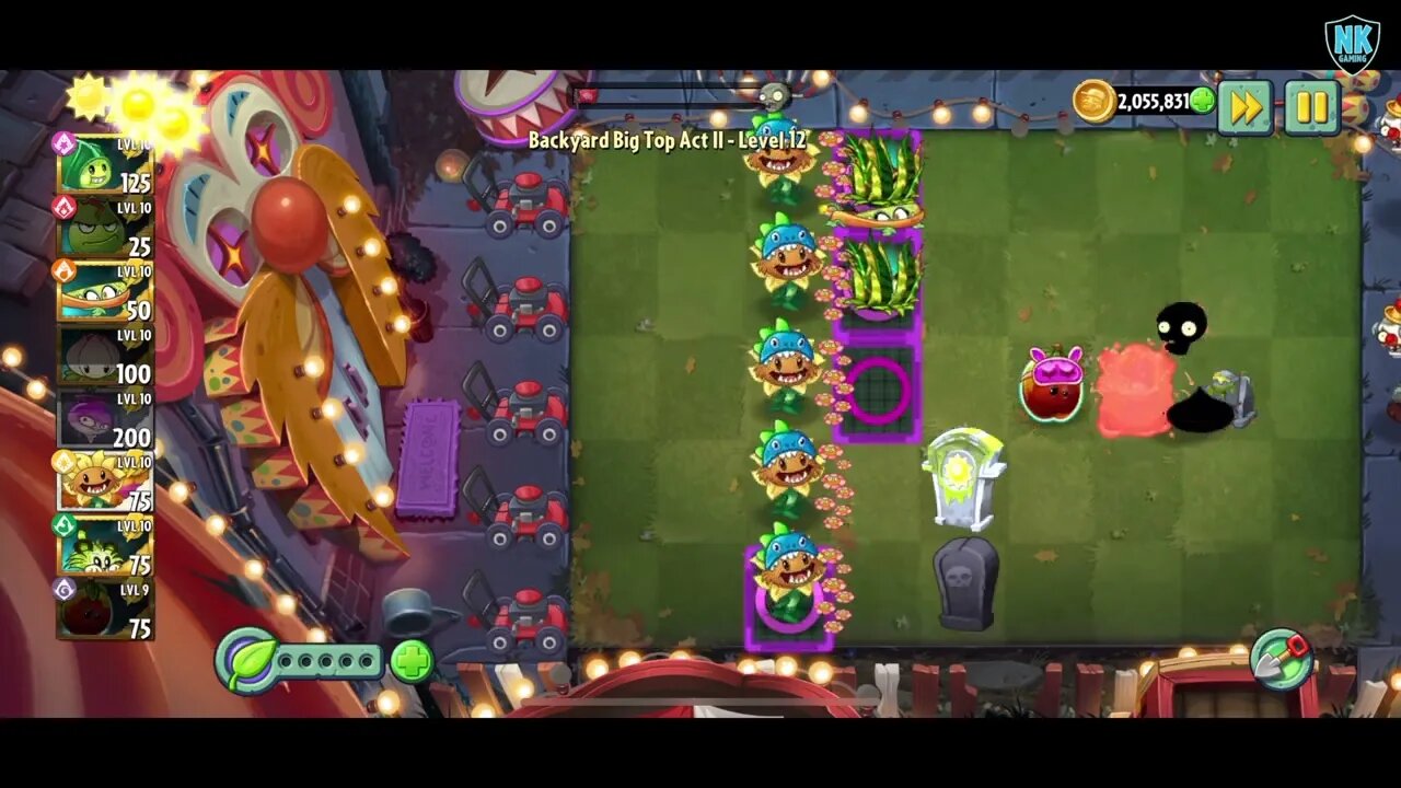 PvZ 2 - Backyard Big Top Act II - Level 12