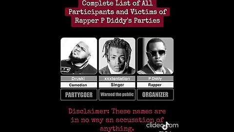 FULL LIST OF PARTICIPANTS AND VICTIMS OF THE DIDDY PARTY