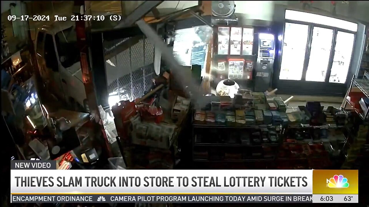 Burglars plow truck through California convenience store to steal $350 worth of lottery tickets