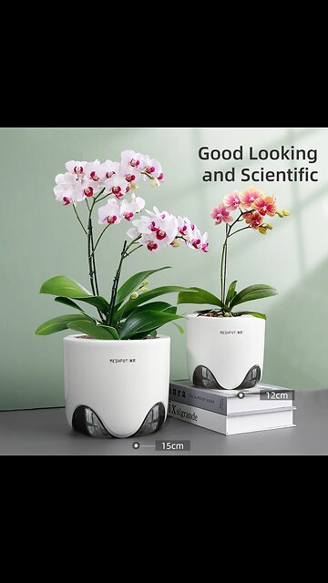 Orchid Pots with Holes for Repotting Double Layer Plastic Imitate Ceramic Orchid Planter