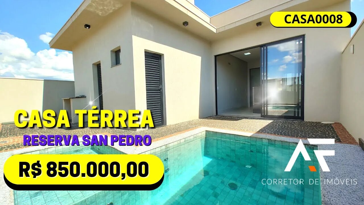 CASA0008 - CASA TÉRREA NOVA EM CONDOMÍNIO DA ZONA SUL DE RIBEIRÃO