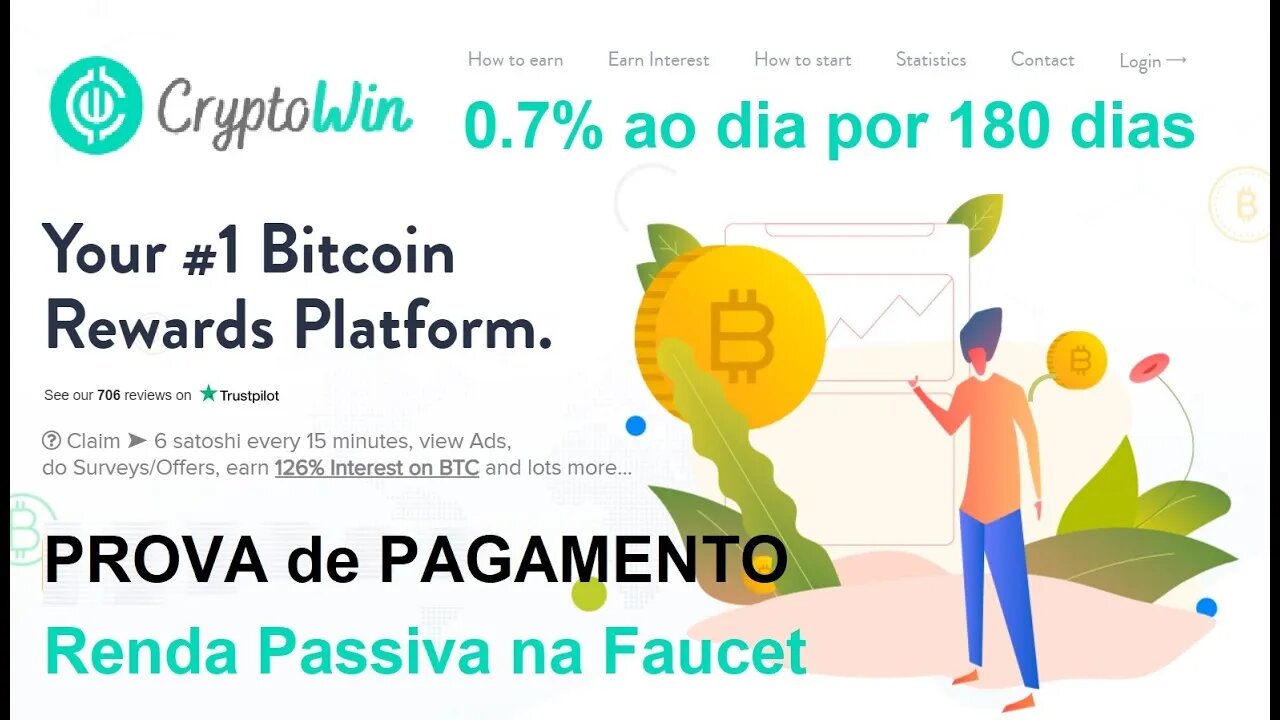 💥Faucet CryptoWyn💥PROVA de PAGAMENTO💥Rendimentos Passivos de 0 7% ao dia.