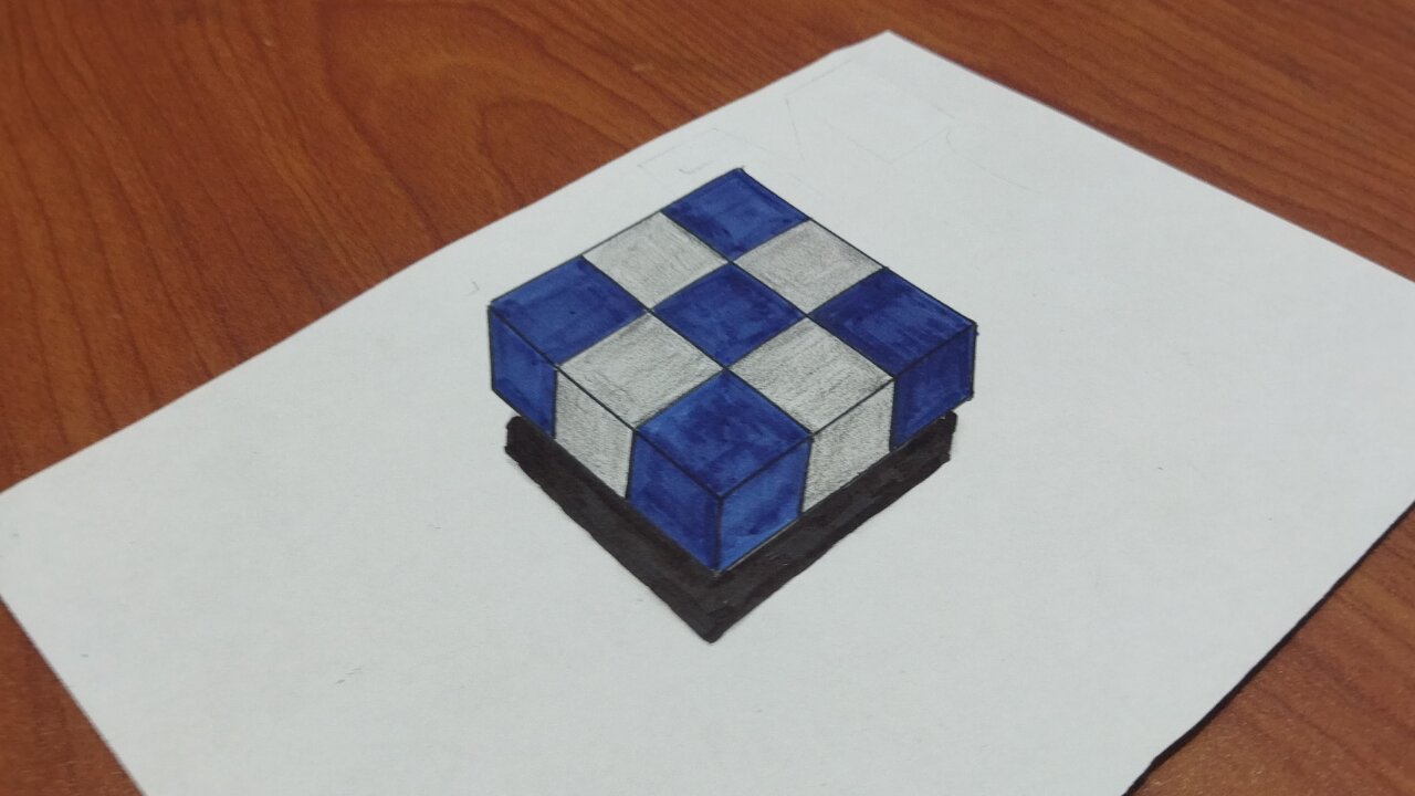 Floating Cube illusion Drawing Easy | 3D Trick Art on Paper | Floating Cube