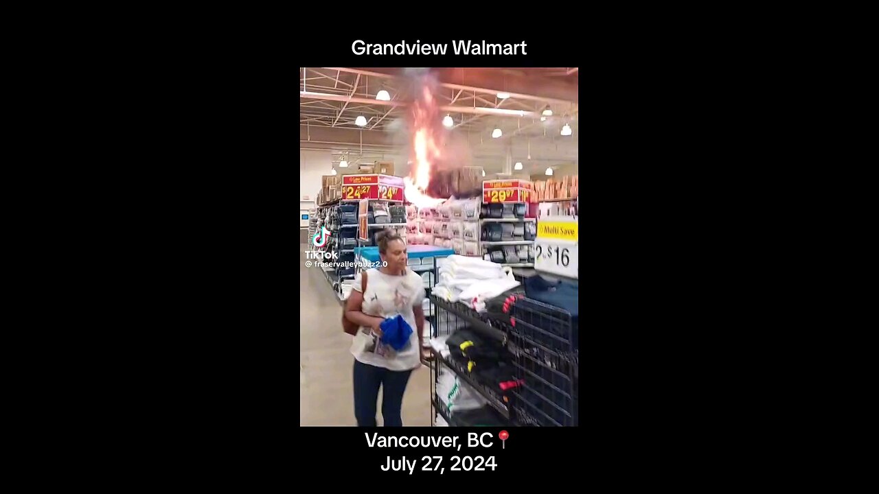 fire in Walmart