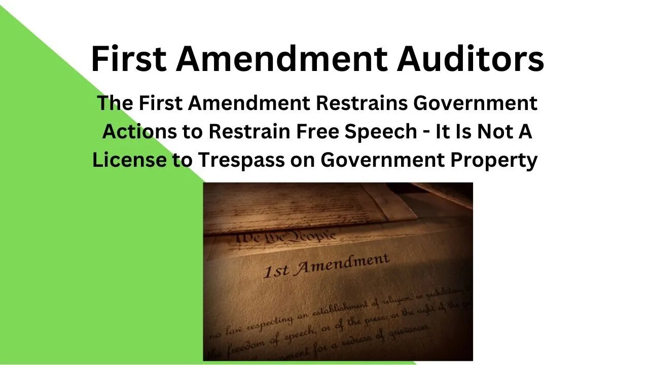 First Amendment Auditors.. Geez!