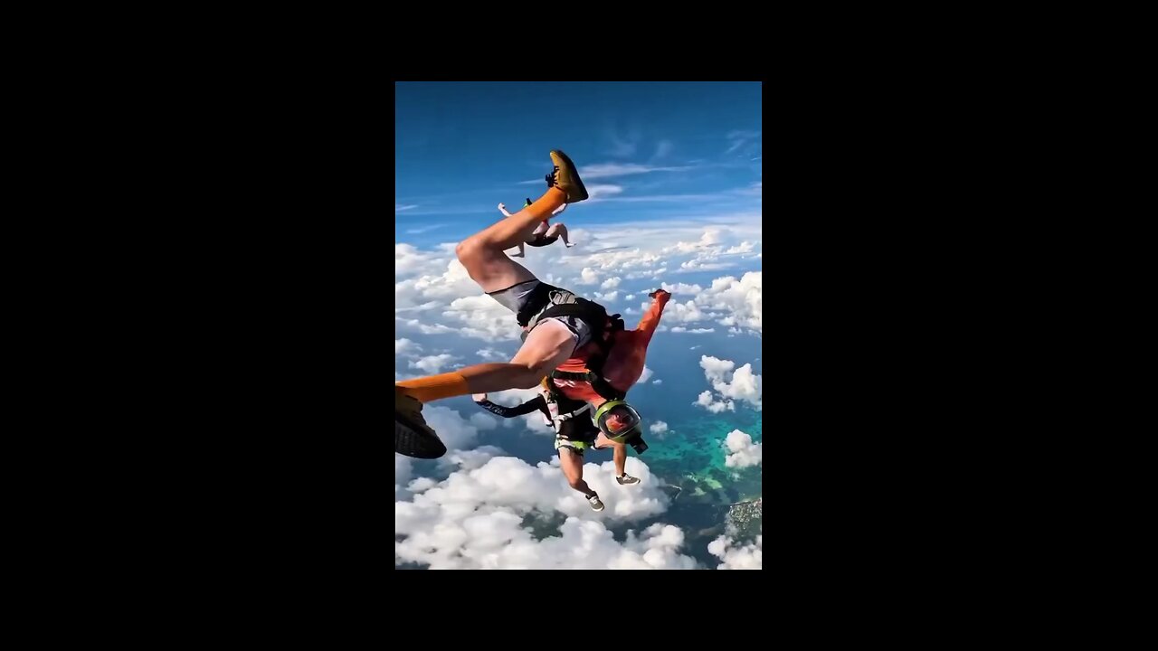 unbelievable stunt people fly in sky