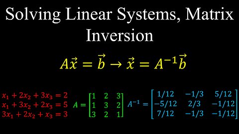 Solving Linear Systems, Matrix Inversion - Linear Algebra