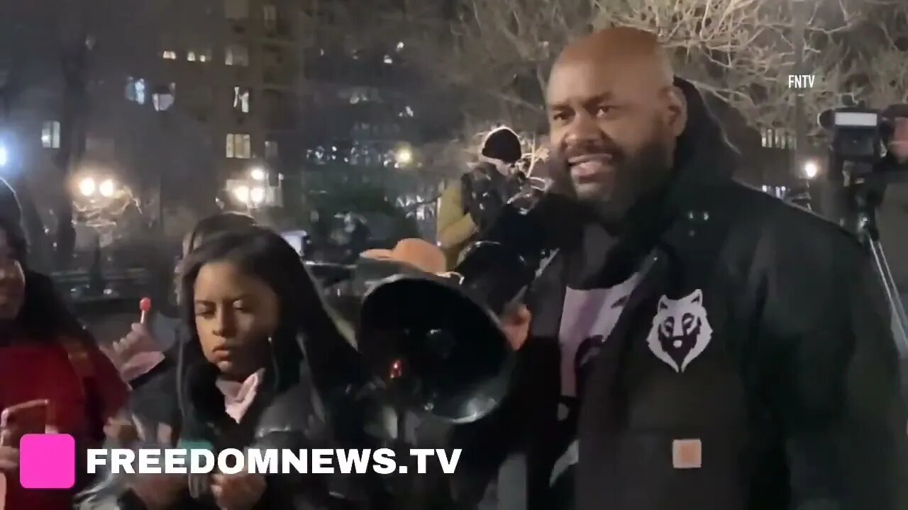 BLM Leader Hawk Newsome says F Peace in Union Square NYC