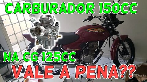 COLOQUEI CABURADOR DE 150 NA MINHA MOTO E DEU RUIM!