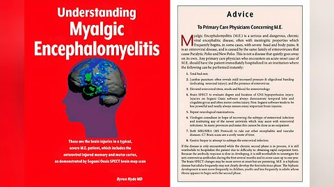 Question: What is "Myalgic Encephalomyelitis (M.E.) (aka Atypical Poliomyelitis)" ? | Answer: Enterovirus Encephalomyelitis or Meningoencephalomyelitis - Jodi Bassett (Hummingbirds' Foundation for M.E.) & Byron Hyde, MD (M.E. Expert)