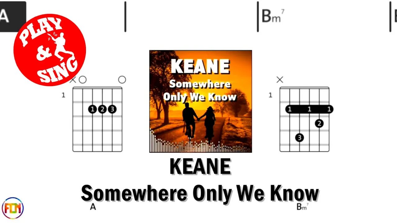 KEANE Somewhere Only We Know FCN GUITAR CHORDS & LYRICS