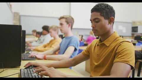 students working on computers in high school class SBV 346591882 HD