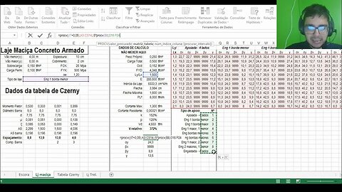 Ajustes Planilha Laje Maciça Engenheiro Estrutural