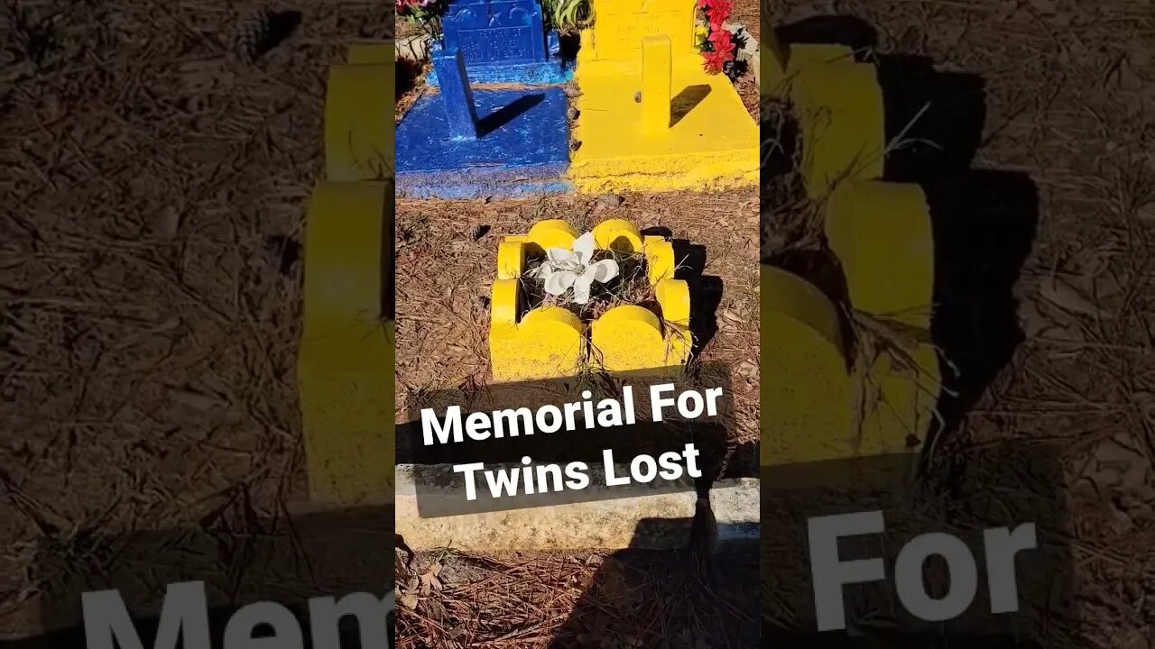 Unique memorial for twins lost in 1971 #twins #grave #taphophile #cemetery #memorial #headstone