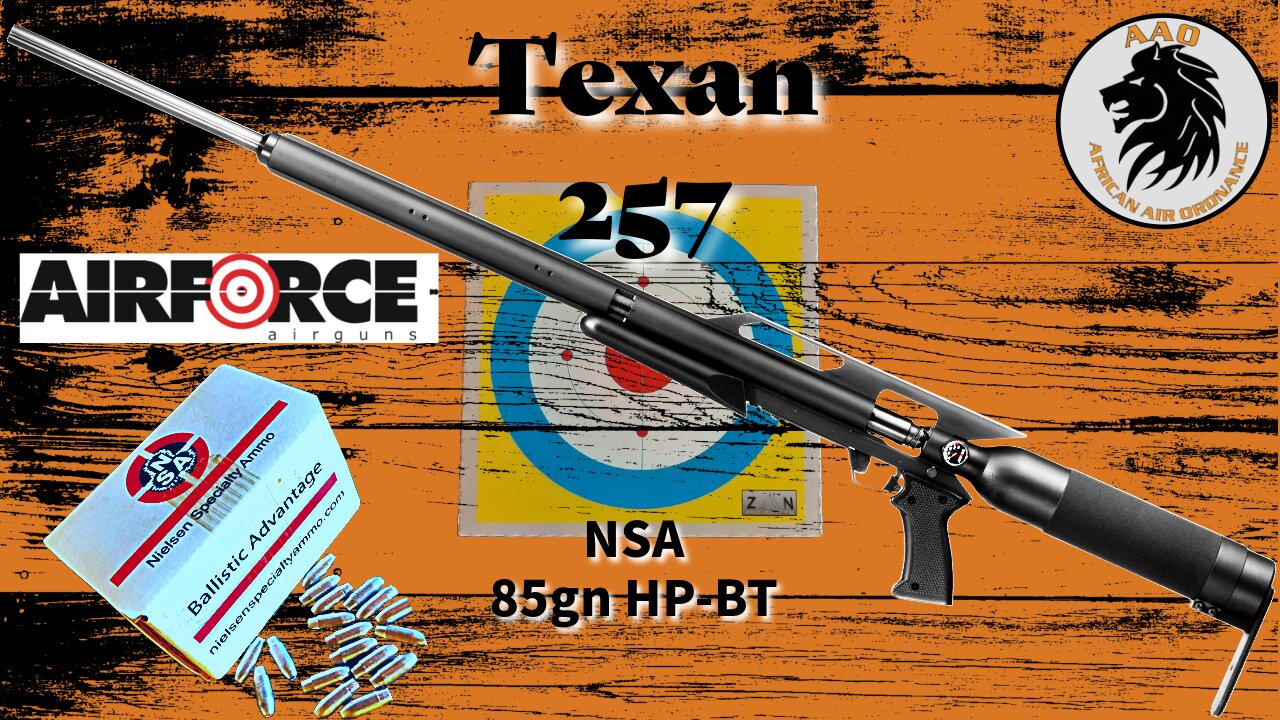 Sniper Accuracy: Airforce Texan 257 Shooting NSA 85gn RBT HP Slugs @ 85 Yards