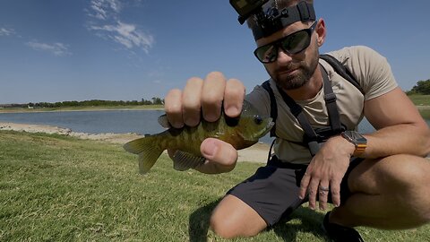 Fishing for Sunfish with Rod from Bank