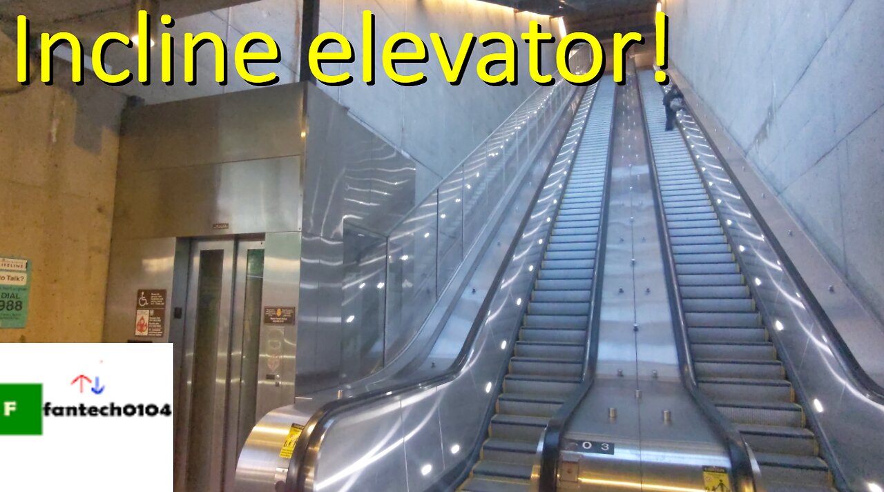 The famous incline elevator at the Huntington Metro Station in Alexandria, Virginia