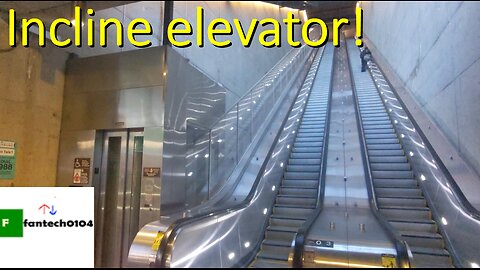 The famous incline elevator at the Huntington Metro Station in Alexandria, Virginia