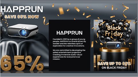 HAPPRUN Projector with WiFi and Bluetooth