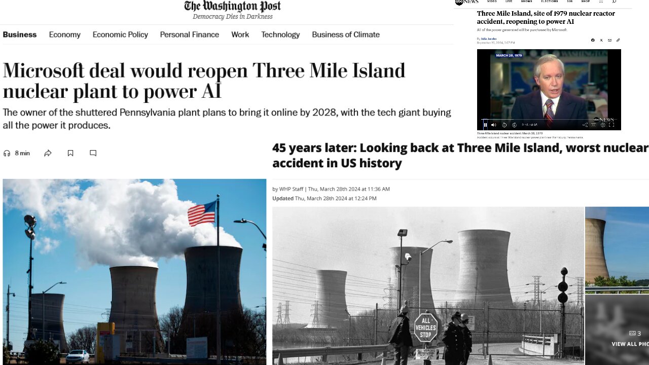 Three Mile Island is reopening its Unit 1 reactor in PA just to power Microsoft AI