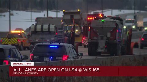 All lanes open on I-94 in Kenosha County after pileup
