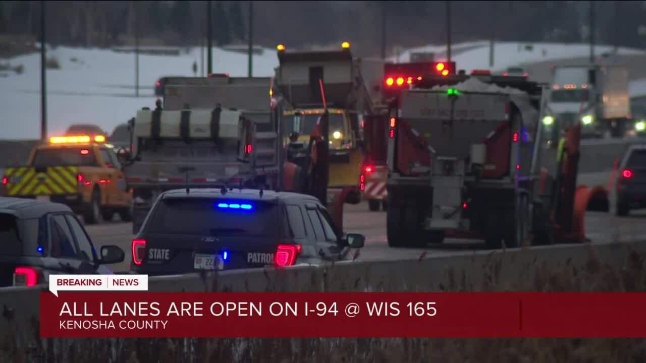 All lanes open on I-94 in Kenosha County after pileup