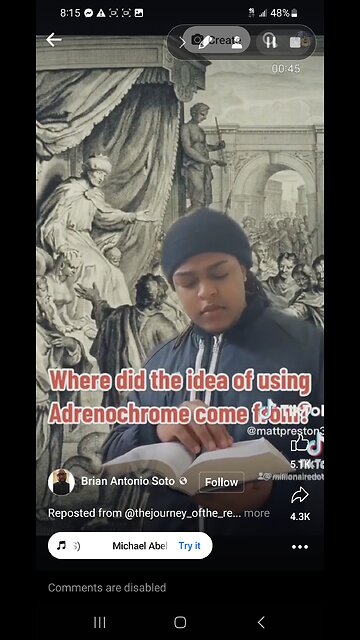 Where did the idea of Adrenochrome idea come from EDEN'S LIVING TV