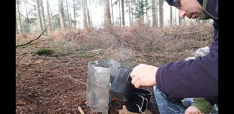 Making a coffee in a woodland. 22nd Jan 2023