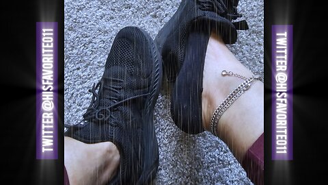 Women Taking Off Her Shoes Showing Off Her Sweaty Feet 👣