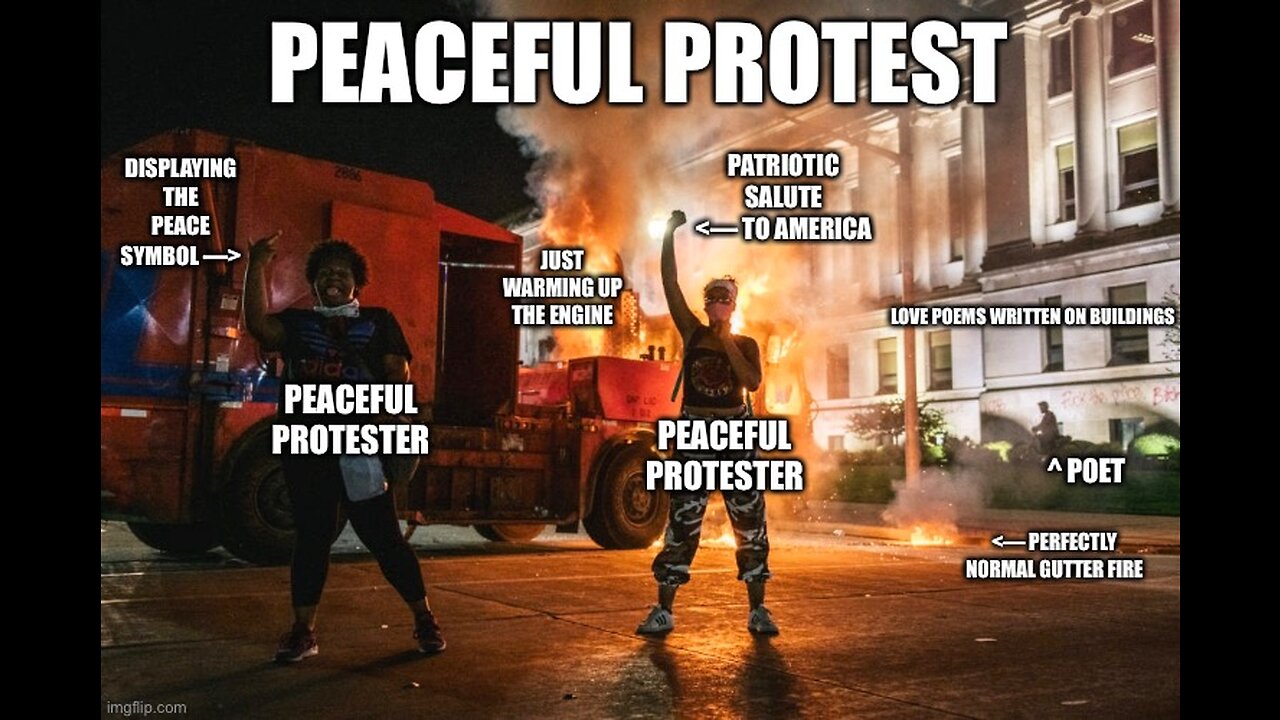 LEFTIST INSANE INTERPRETATION OF WHATS VIOLENCE AND WHATS PEACEFUL.WE CAN NOT LET THEM WIN