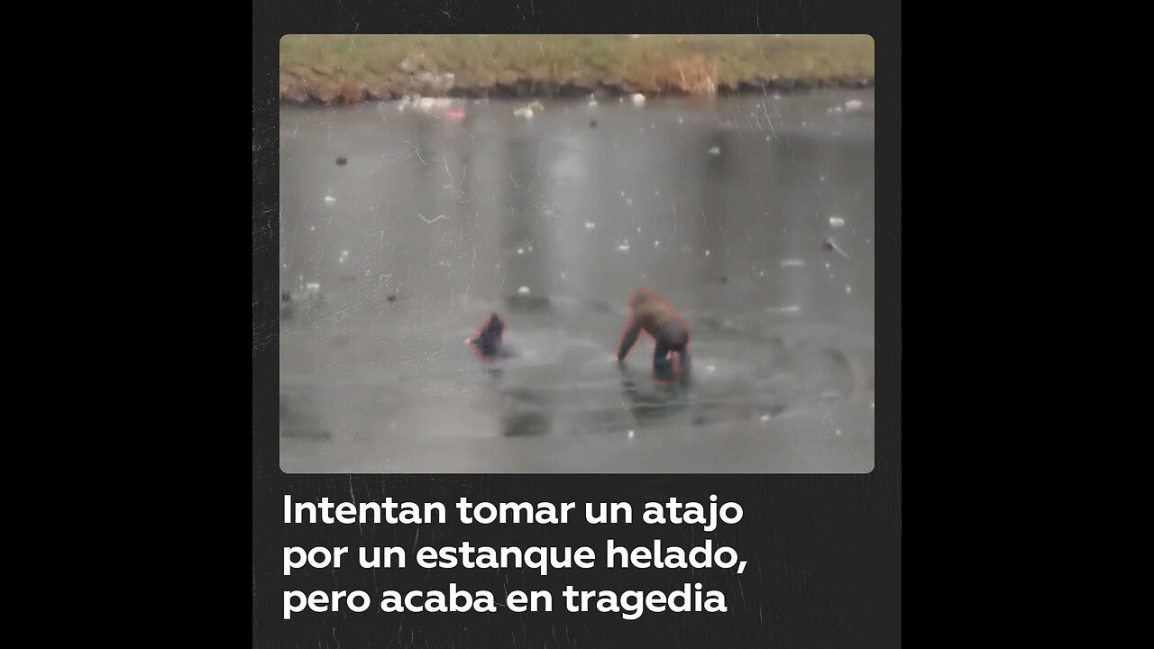 Intentan tomar un atajo por un estanque y solo uno de los dos sobrevive