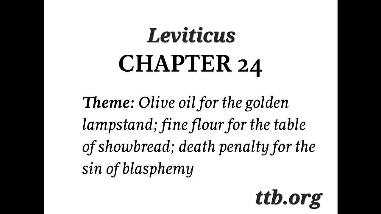 Leviticus Chapter 24 (Bible Study)